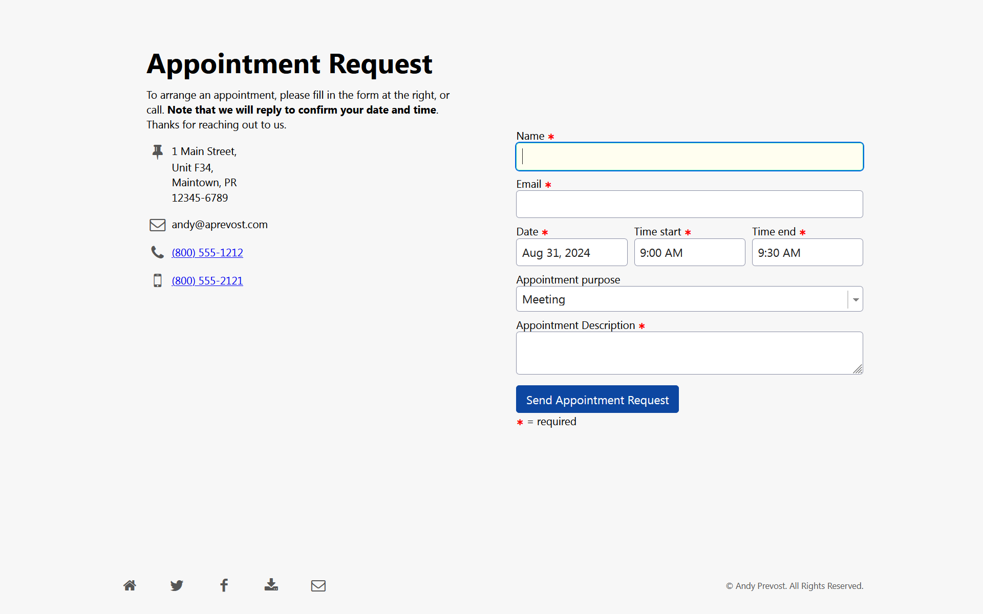 appointment request